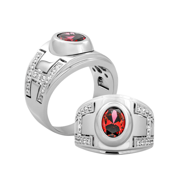 Nhẫn nam đính đá màu Ruby vàng 14K Pride S.Rub W