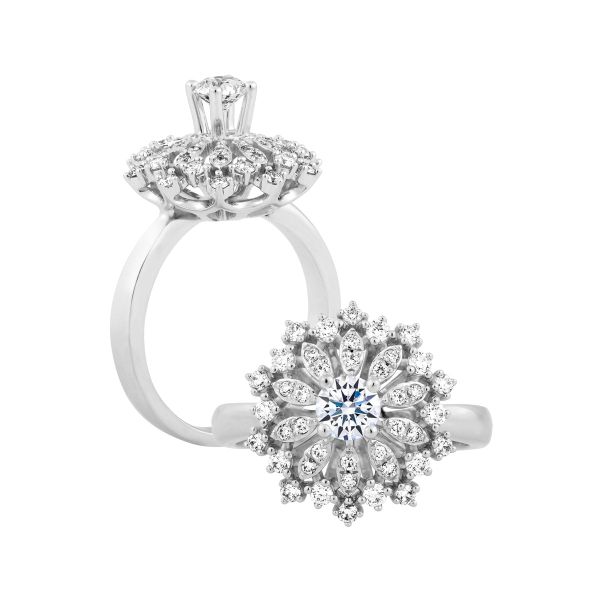 Ổ nhẫn nữ kim cương tấm vàng 14K Fata N 2CT