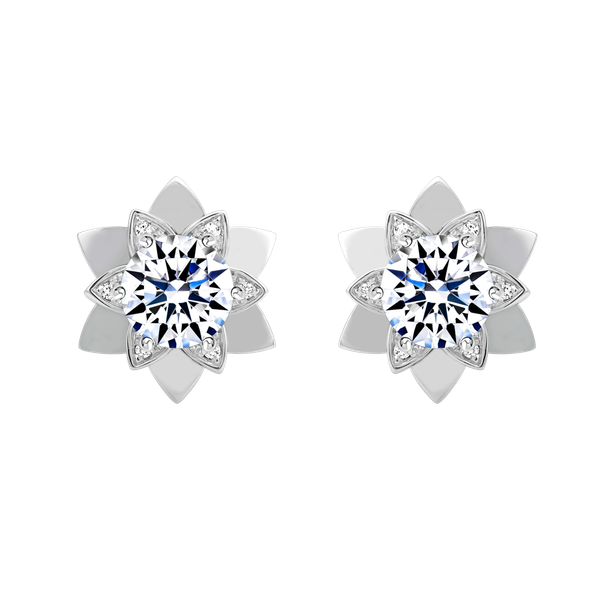 Hoa tai đính đá CZ vàng 18K Blazed 3C