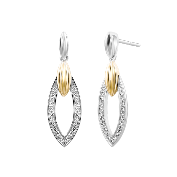 Hoa tai kim cương viên vàng 18K Laverna