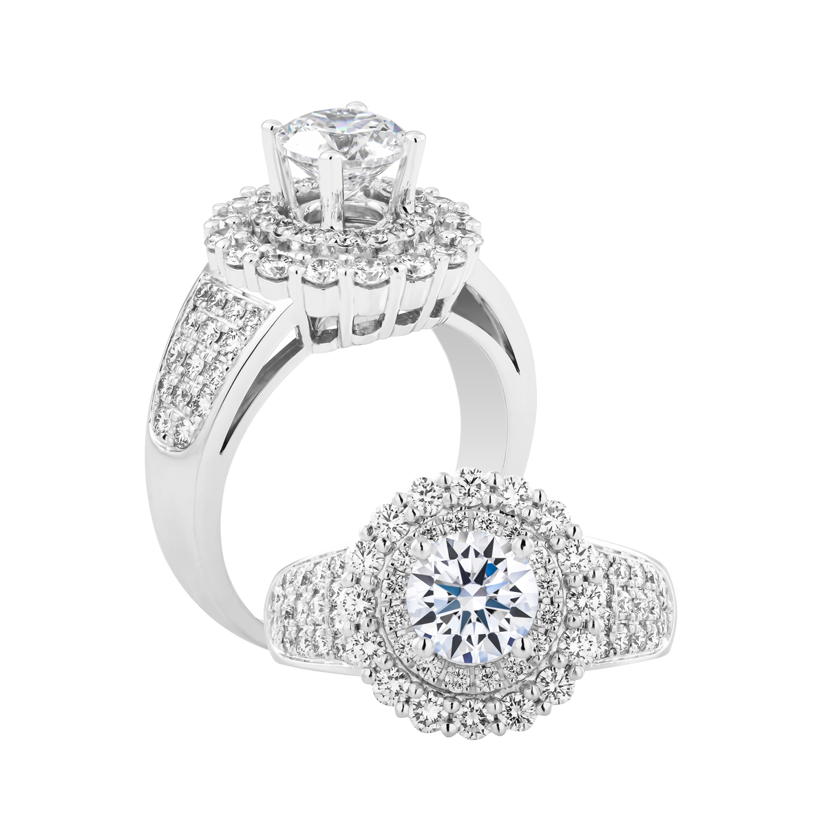 Nhẫn nữ kim cương tấm vàng 18K Brucey 1CT