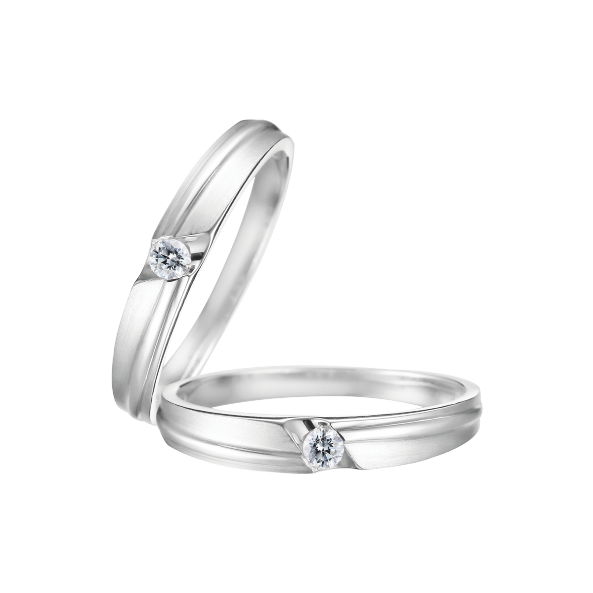 Nhẫn cưới nữ đính đá CZ vàng 10K Fixed F