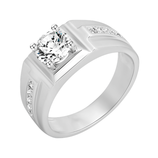 Nhẫn nam đính đá CZ vàng 14K Mighty 1CT W