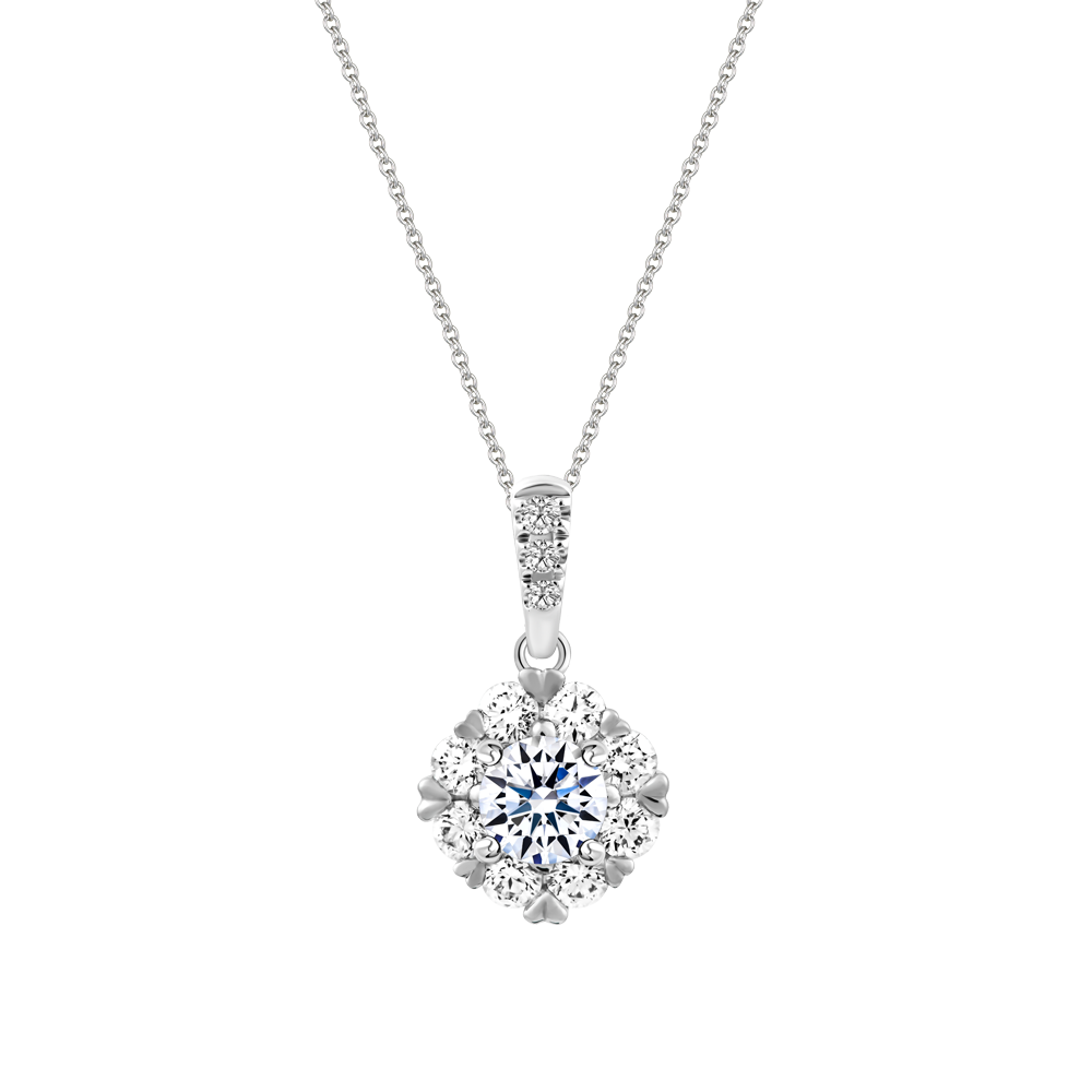 Mặt kim cương 8 Hearts & Arrows vàng 14K Jaminary H&A 2C