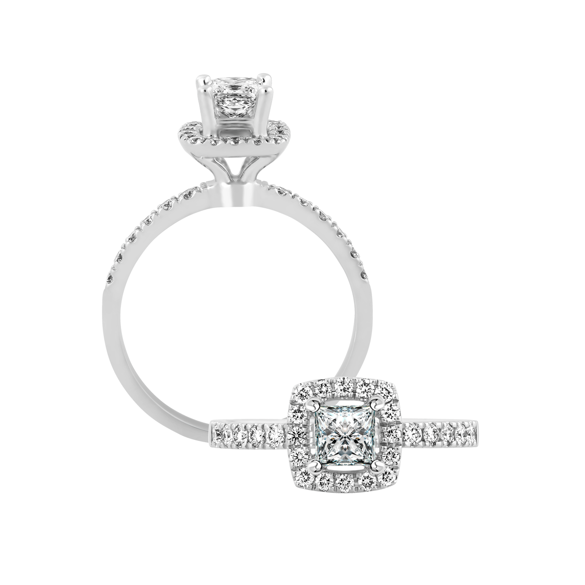 Nhẫn nữ kim cương viên vàng 14K Soledad PR 2C