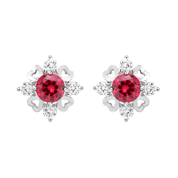 Hoa tai đính đá màu Ruby vàng 14K Edition S.RUB