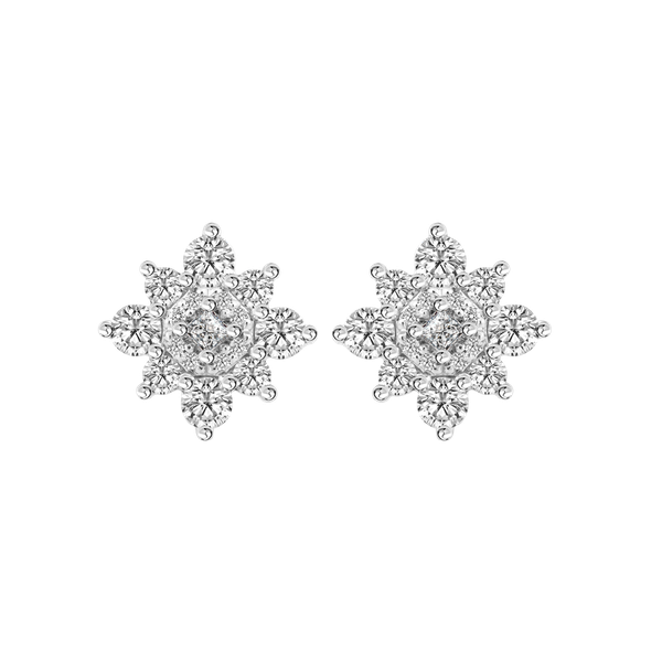 Hoa tai đính đá CZ vàng 18K Rising