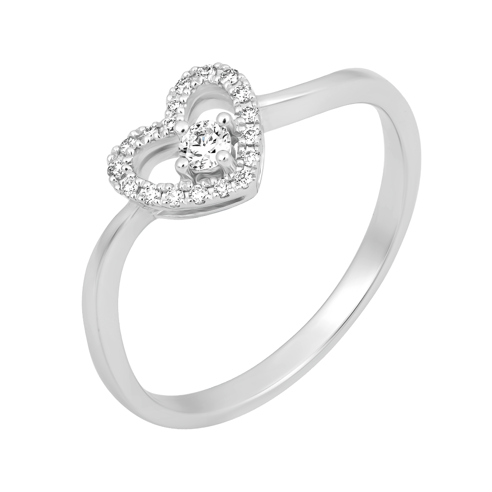 Nhẫn nữ kim cương vàng 14K Heartiny 5p