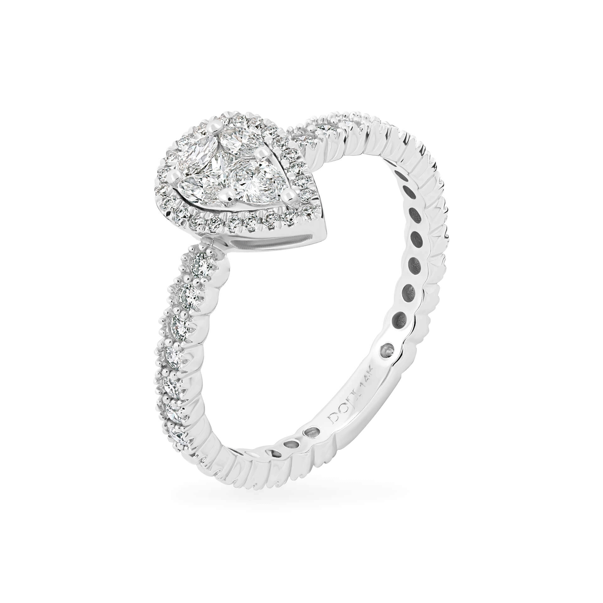 Nhẫn nữ kim cương viên vàng 14K Jena A212 TD