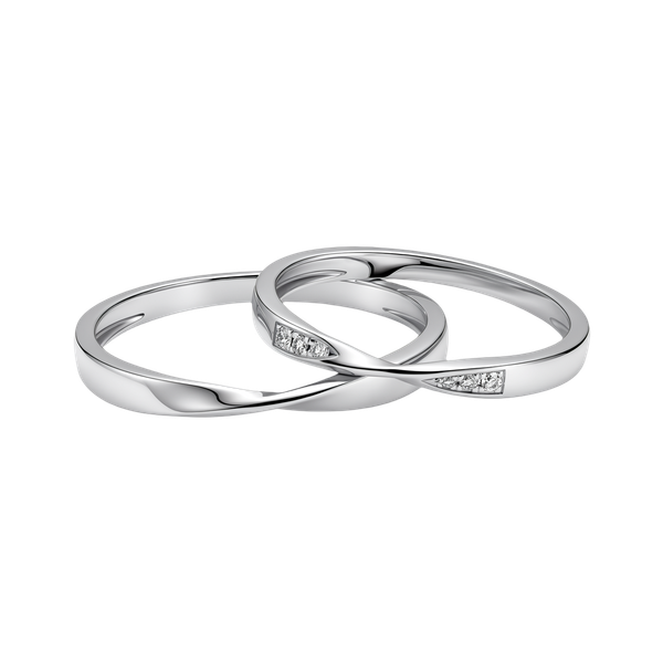 Nhẫn cưới nam vàng 14K Buckling M