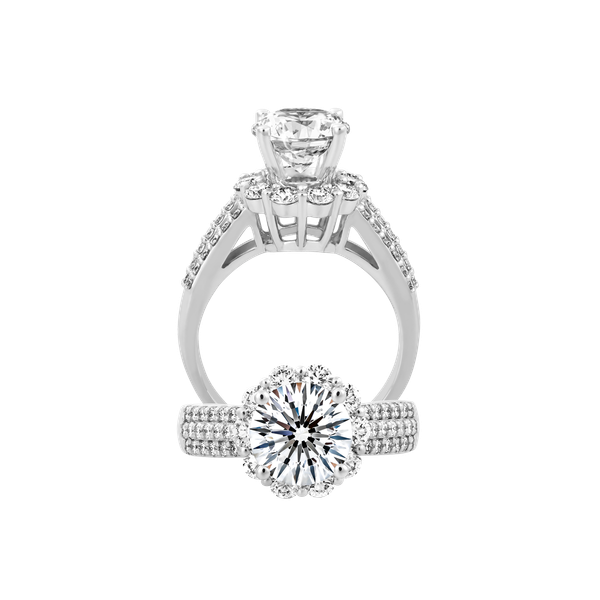 Ổ nhẫn nữ kim cương tấm vàng 18K Aindrea N 2CT