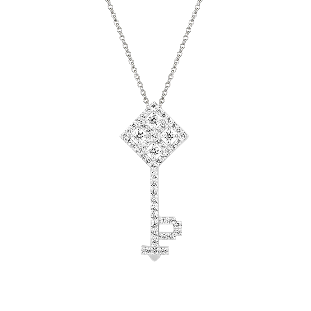 Mặt đính đá CZ vàng 14K Royal Key