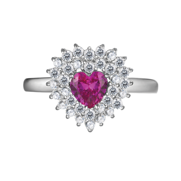 Nhẫn nữ đính đá màu Ruby vàng 14K Garden love N S.Rub