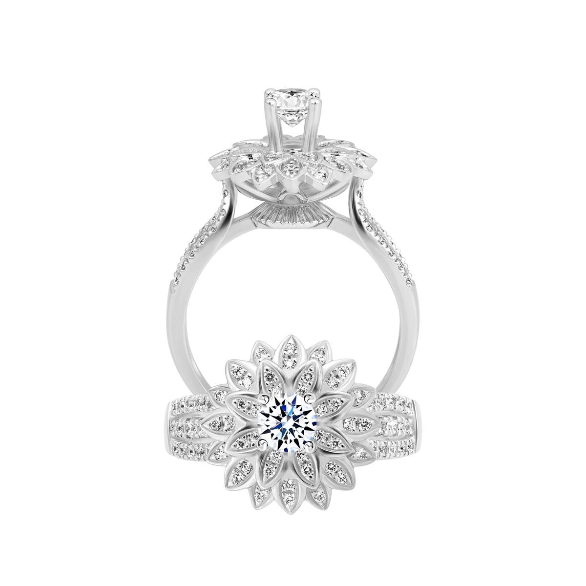 Nhẫn nữ đính đá CZ vàng 14K Lotusing 3C