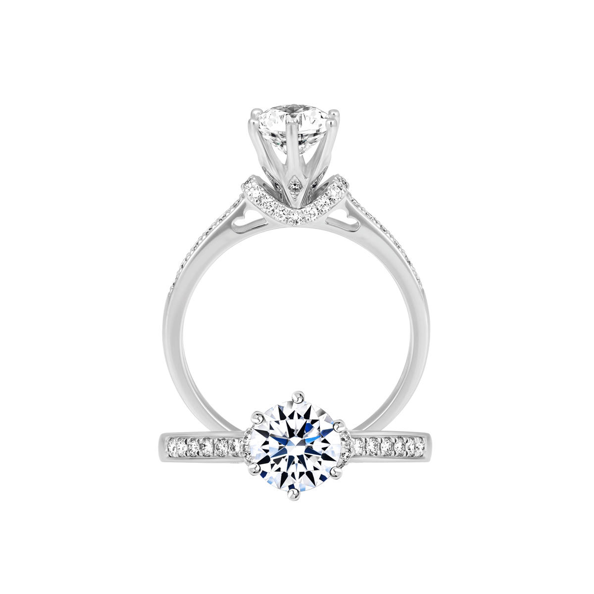 Ổ nhẫn nữ kim cương tấm vàng 14K Etherial 1CT