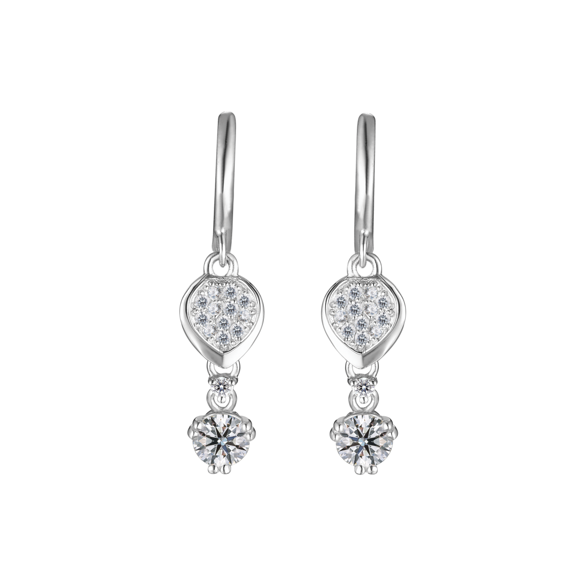 Hoa tai đính đá CZ vàng 10K Talori 2C