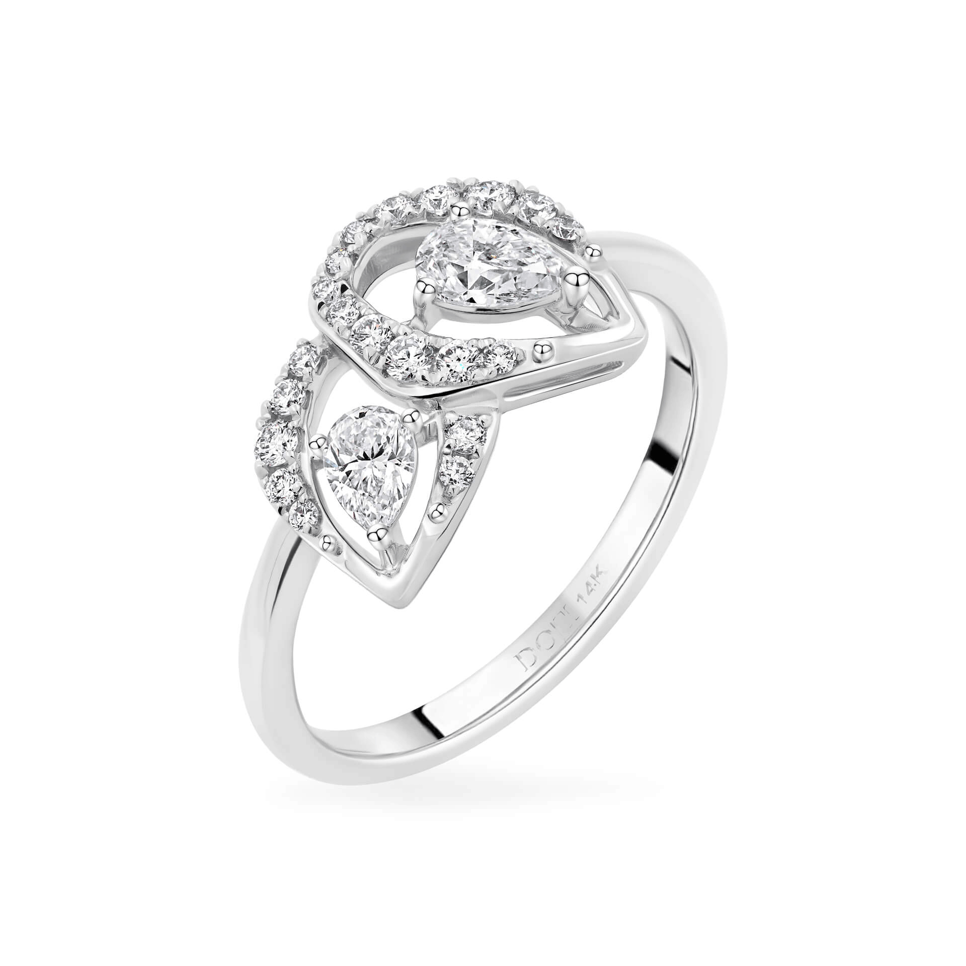 Nhẫn nữ kim cương viên vàng 14K Jena A129 TD