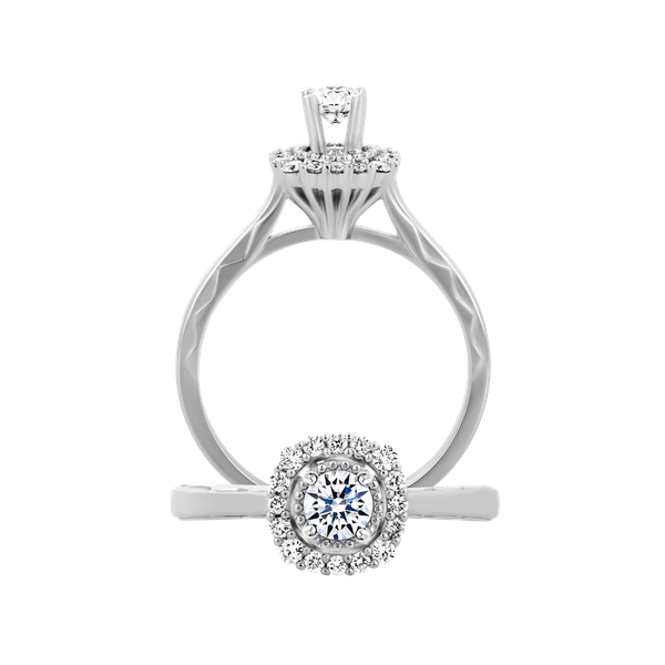Nhẫn nữ kim cương 8 Hearts & Arrows vàng 14K Streamline N H&A 2C
