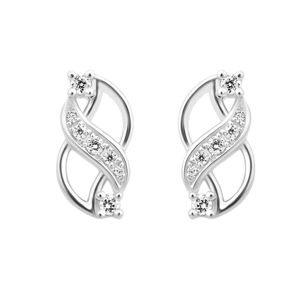 Hoa tai đính đá CZ vàng 14K Yose