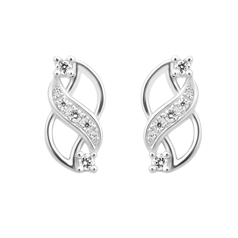 Hoa tai đính đá CZ vàng 14K Yose