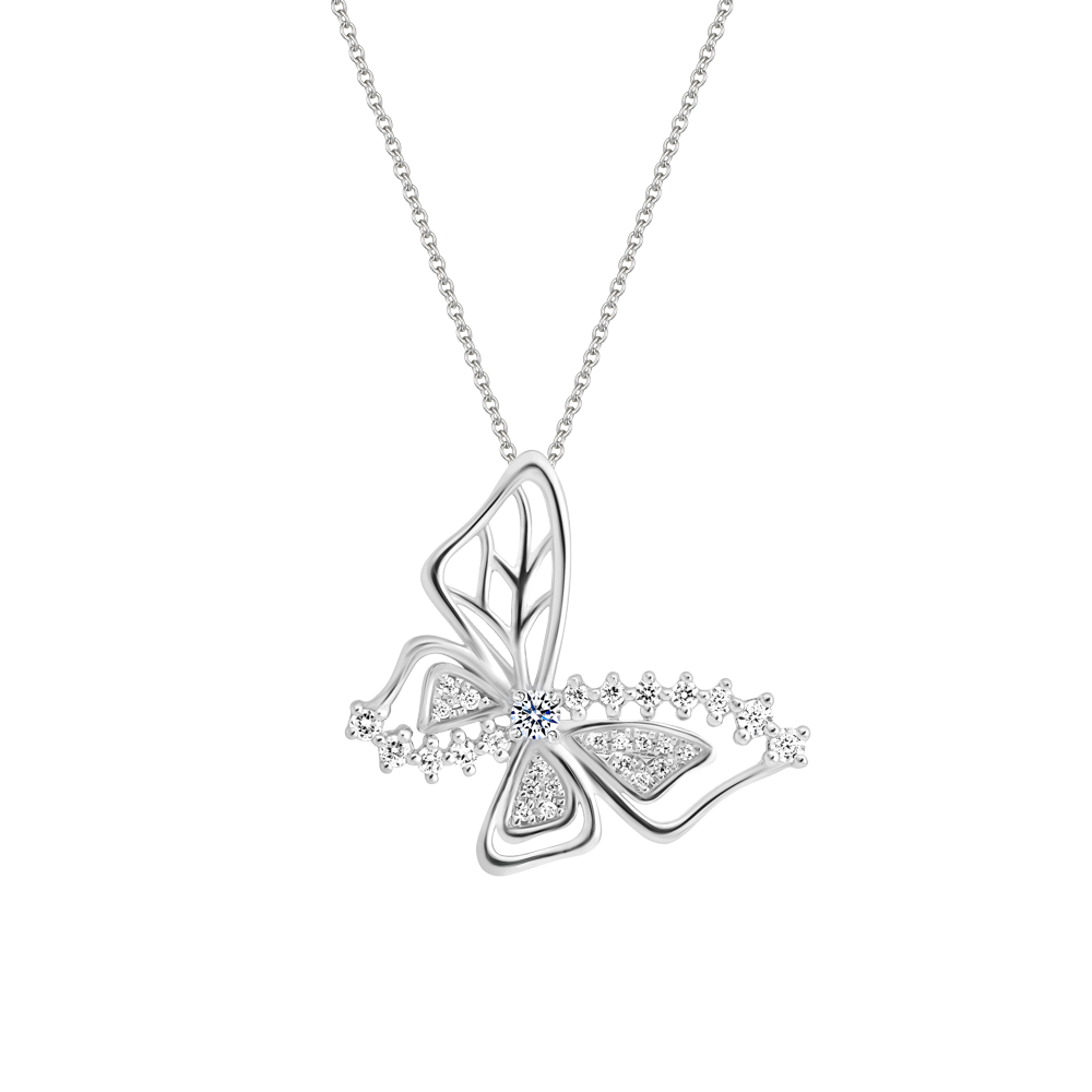 Mặt đính đá CZ vàng 10K Lightly Butterfly