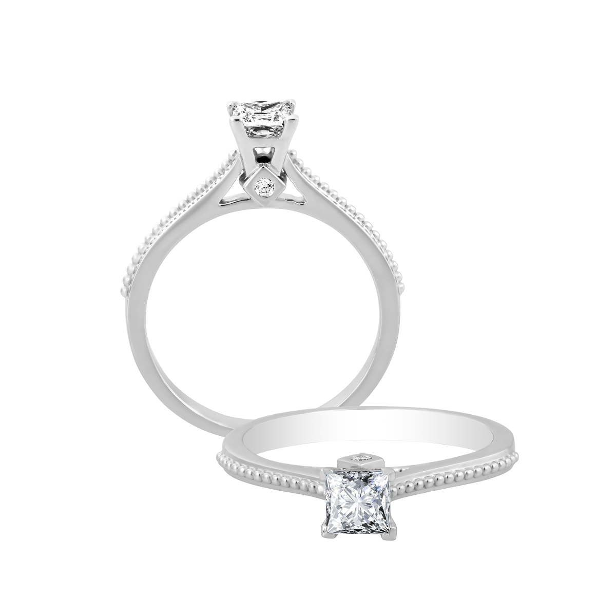 Nhẫn nữ kim cương viên vàng 14K Hemora PR 2C