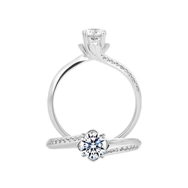 Ổ nhẫn nữ kim cương tấm vàng 14K Dazzling 5C