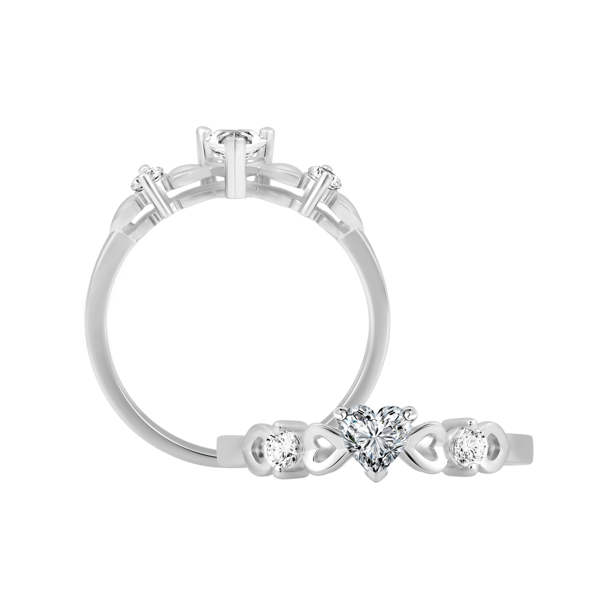 Nhẫn nữ đính đá CZ vàng 14K Tiamor 2C