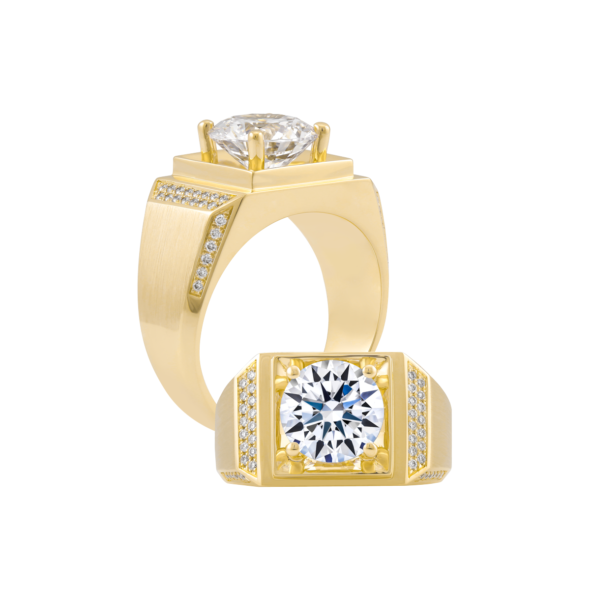 Nhẫn nam kim cương tấm vàng 14K LX570 5C Y