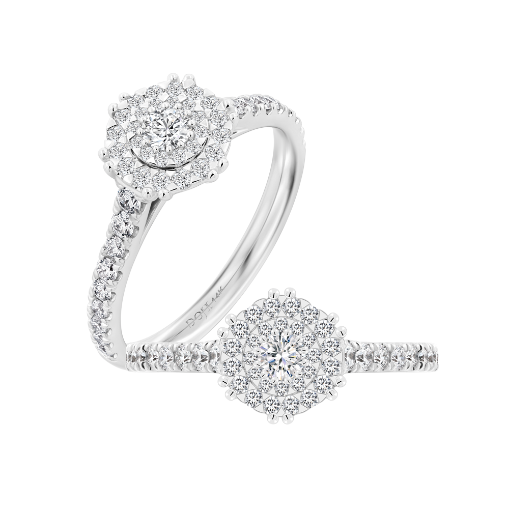 Nhẫn nữ kim cương viên vàng 14K Jena A504 TD