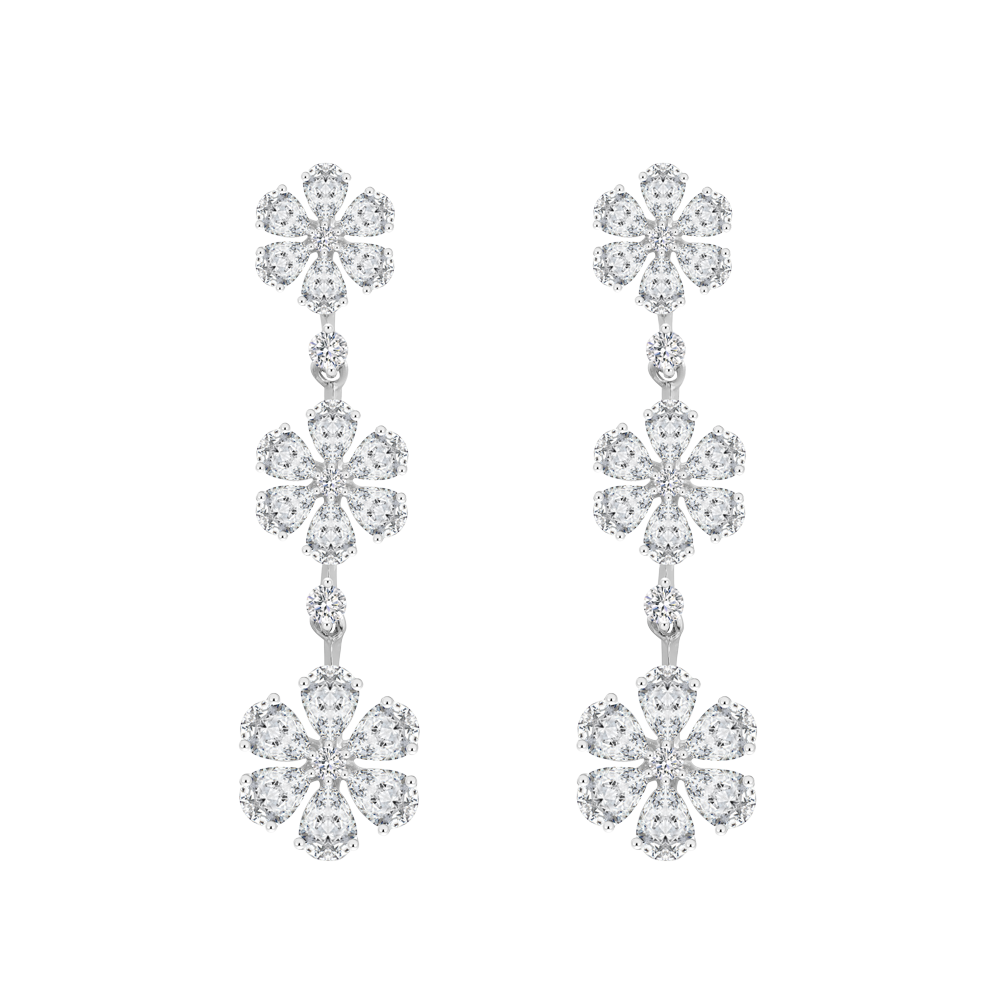 Hoa tai kim cương viên vàng 18K Jena A058 TD