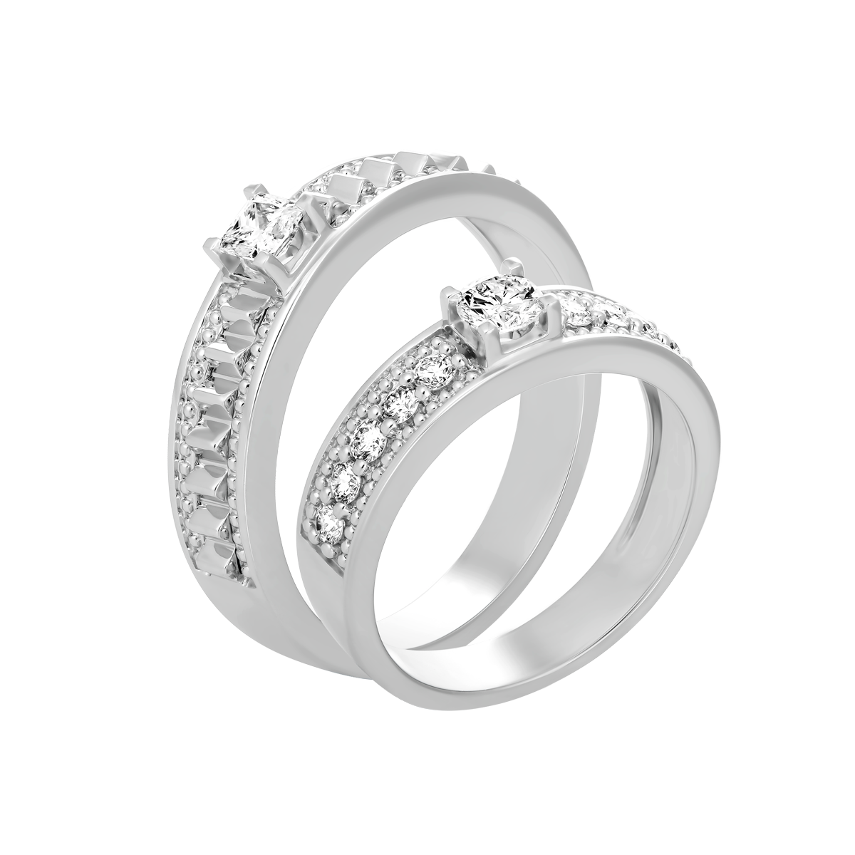 Nhẫn cưới nữ kim cương viên vàng 14K Congenial RD2C F