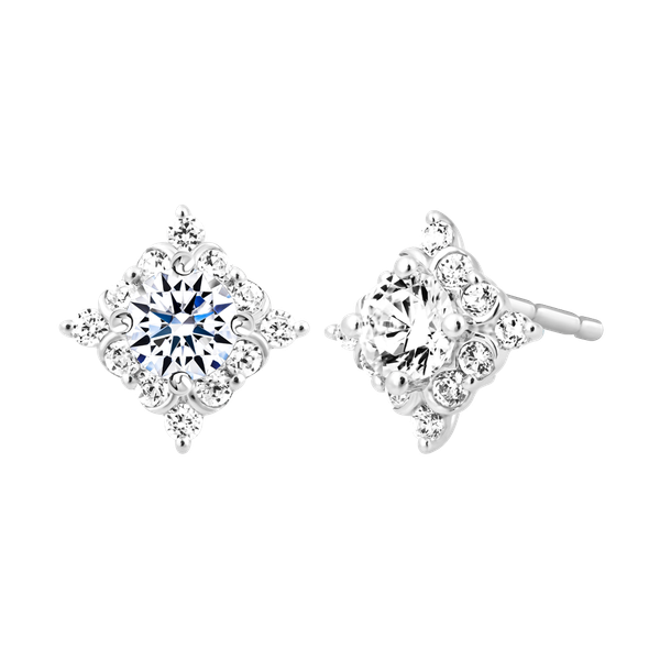 Hoa tai kim cương 8 Hearts & Arrows vàng 14K Gleeful H&A 2C GVER0103506