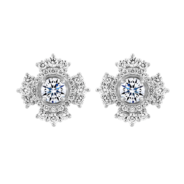 Hoa tai kim cương 8 Hearts & Arrows vàng 14K Karina N H&A 2C GVER0089688