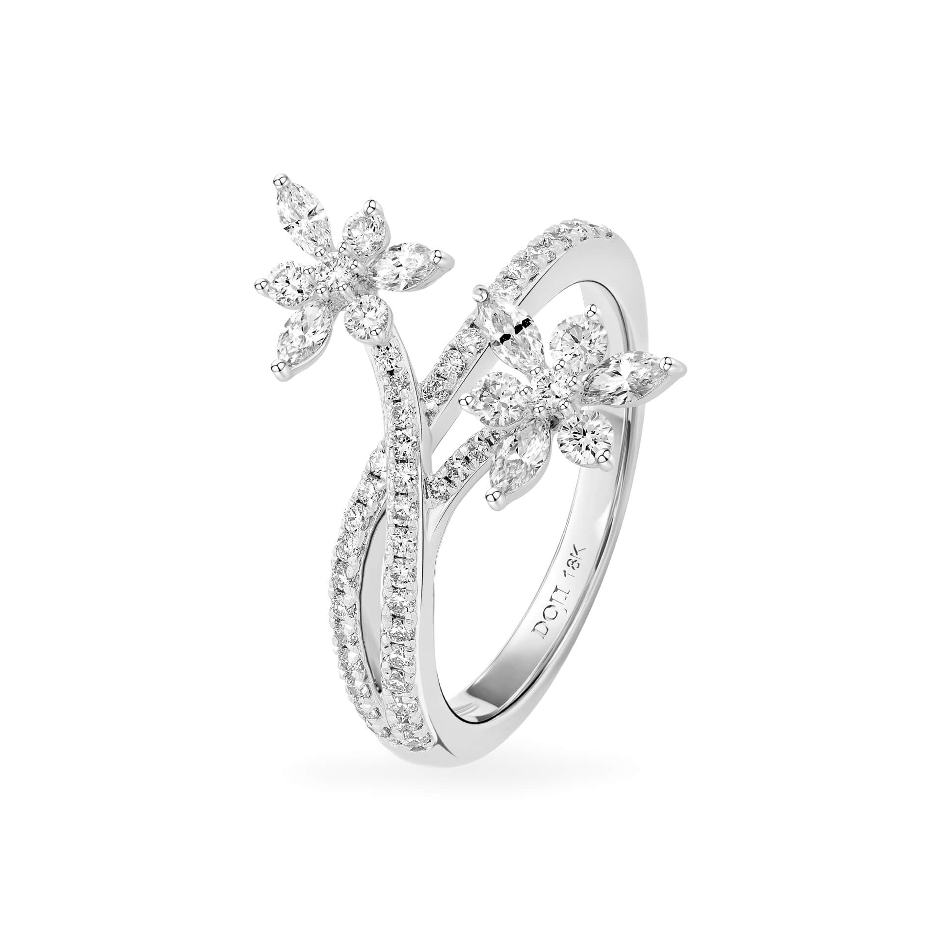 Nhẫn nữ kim cương viên vàng 18K Jena A455 TD