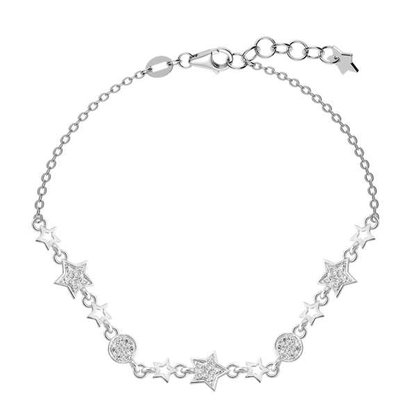 Dây tay đính đá CZ vàng 14K Stary