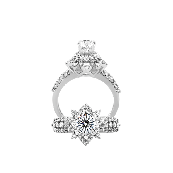 Ổ nhẫn nữ kim cương tấm vàng 14K Beatriz N 5C