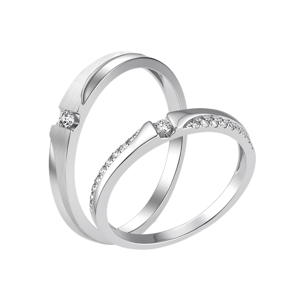 Nhẫn cưới nữ kim cương viên vàng 14K Aimee F