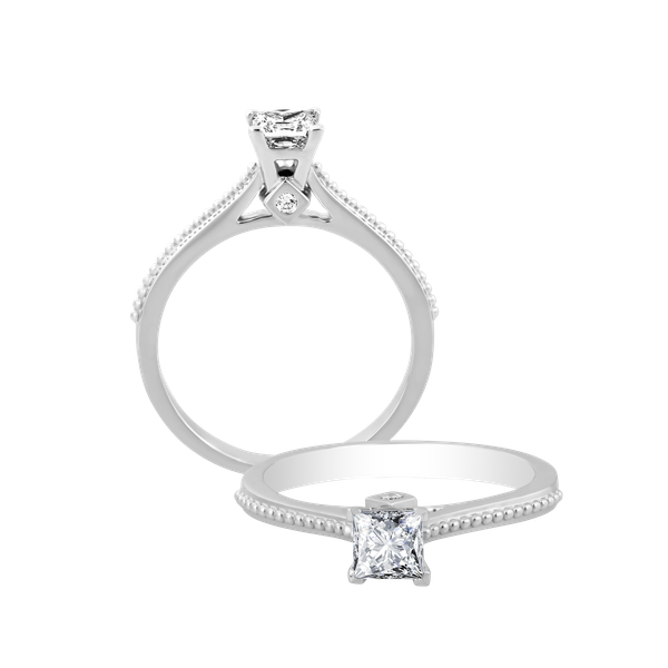 Nhẫn nữ kim cương viên vàng 14K Hemora PR 2C