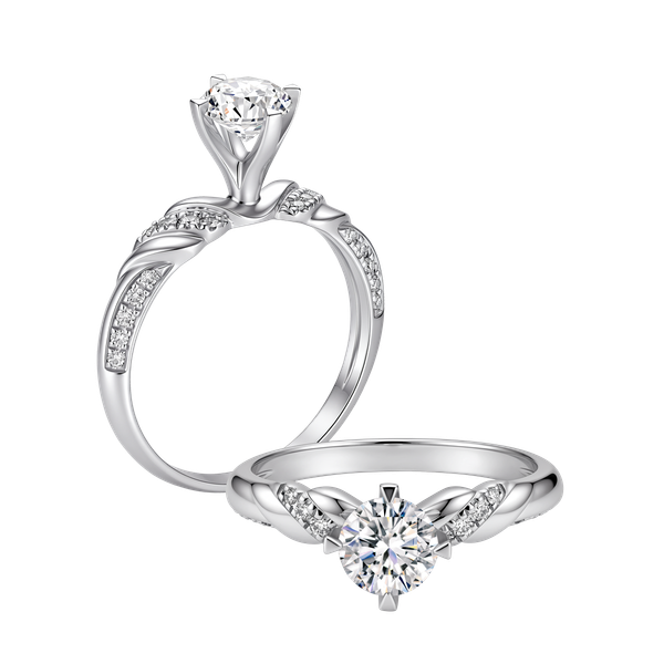 Ổ nhẫn nữ kim cương tấm vàng 14K Eluttering 5C