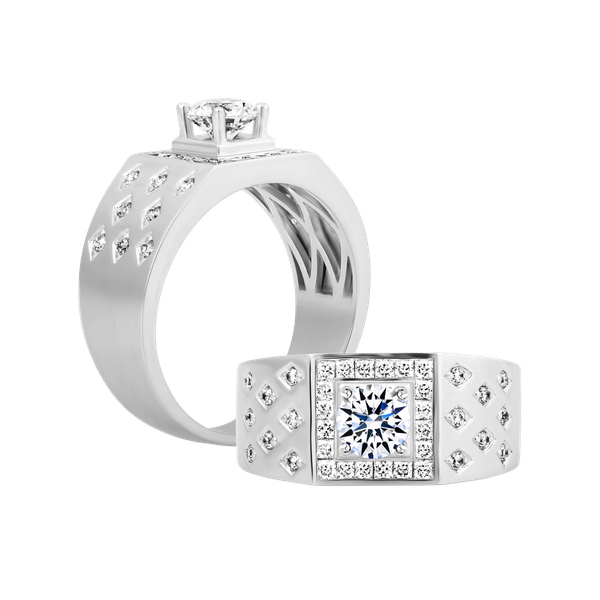 Nhẫn nam đính đá CZ vàng 14K Trevita 5C W