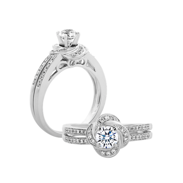 Ổ nhẫn nữ kim cương tấm vàng 14K Canzon 3C