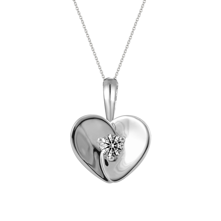 Mặt kim cương vàng 14K Loving Heart 5p