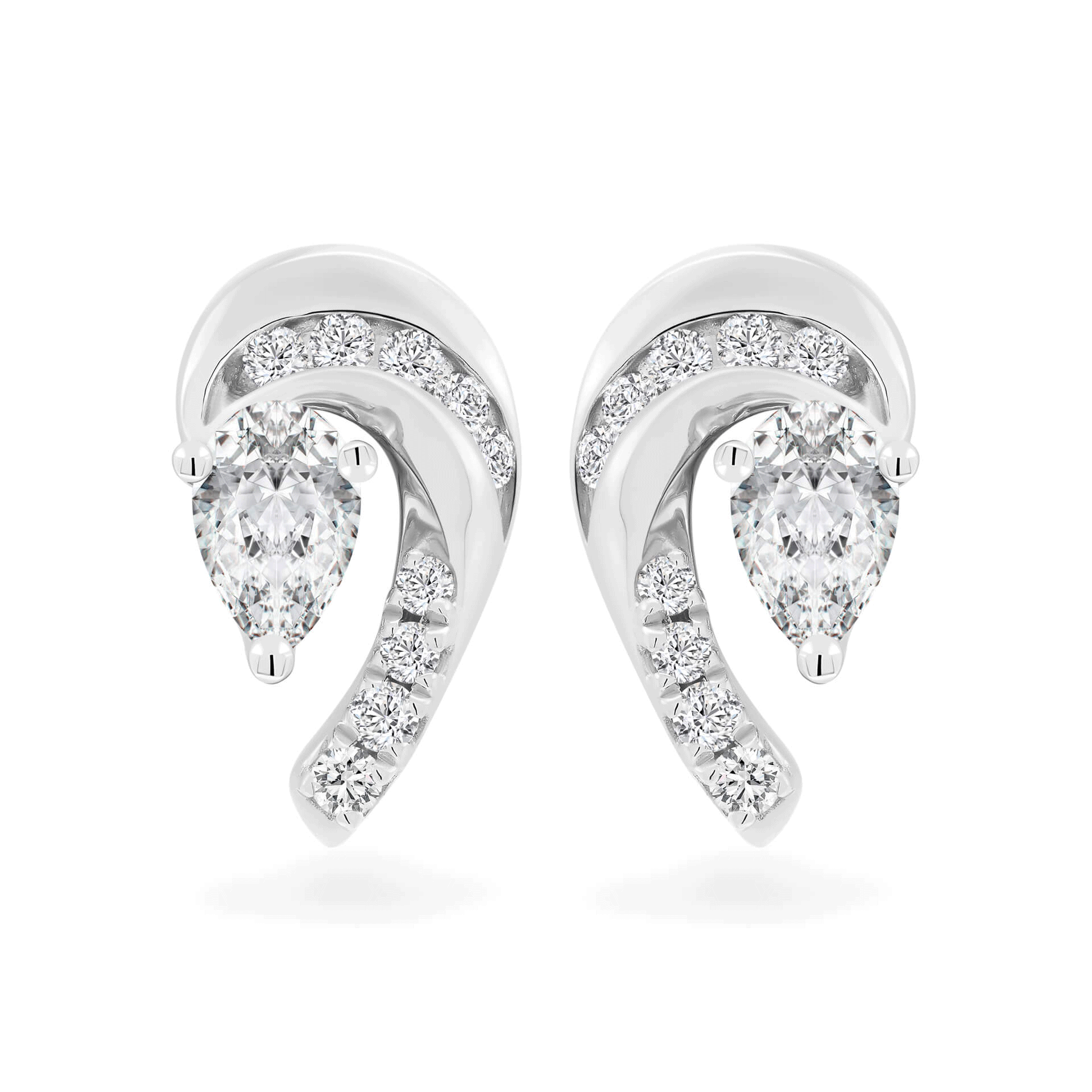 Hoa tai kim cương viên vàng 14K Jena A114 TD