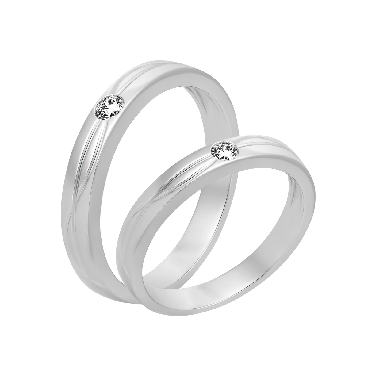 Nhẫn cưới nữ kim cương viên vàng 18K Reliance D F