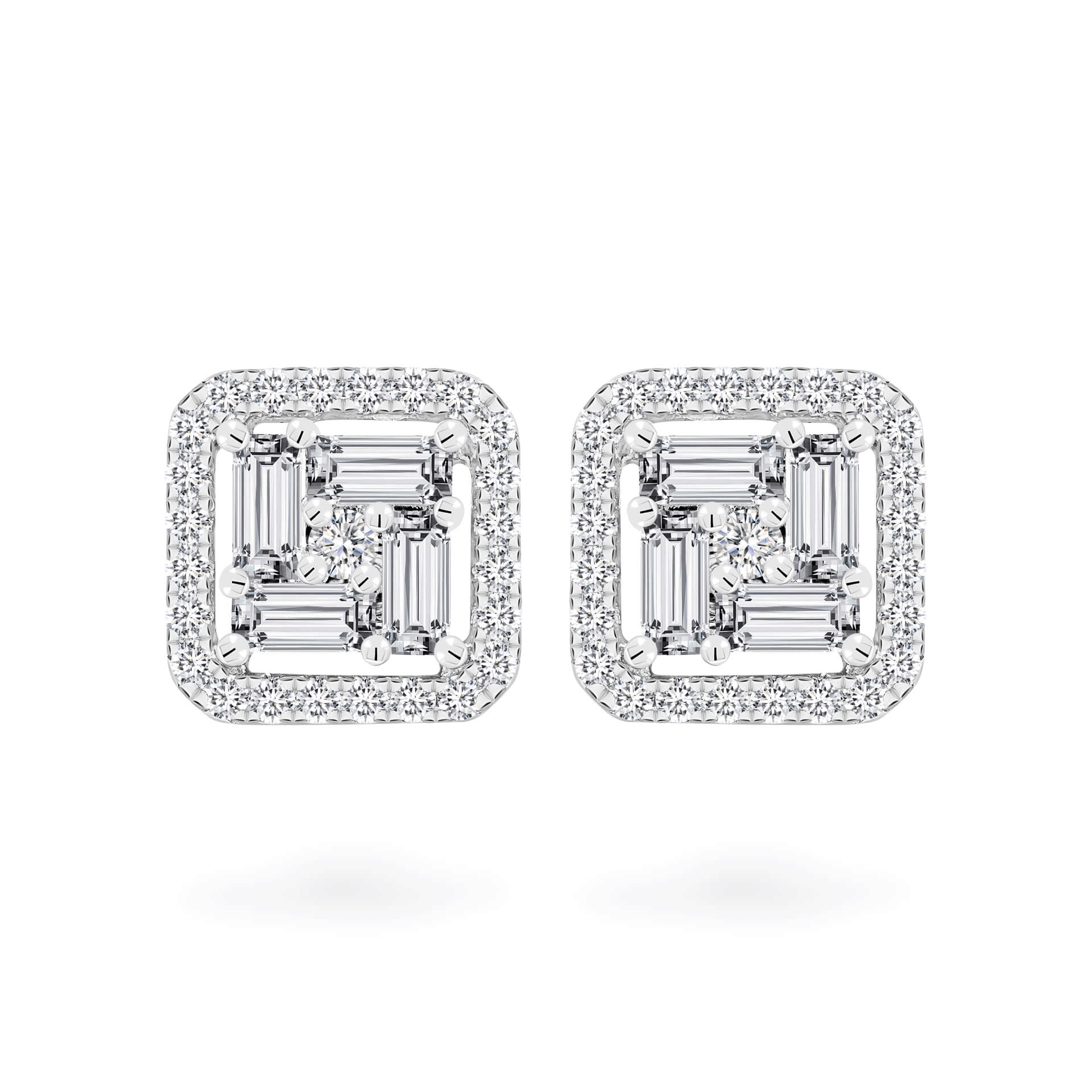 Hoa tai kim cương viên vàng 14K Jena A238 TD