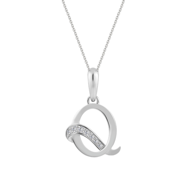 Mặt kim cương viên vàng 14K Letter Q