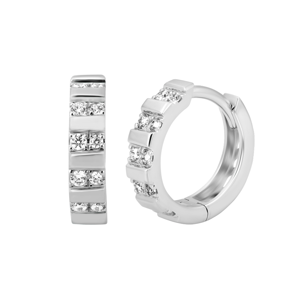 Hoa tai kim cương viên vàng 14K Dulcet