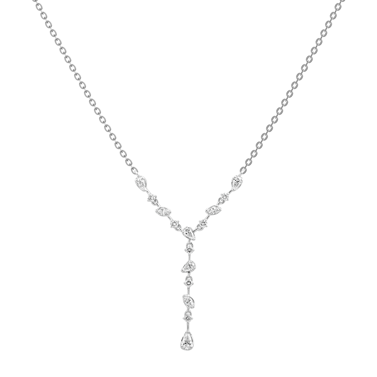 Dây liền mặt kim cương viên vàng 14K Jeny A018 TD