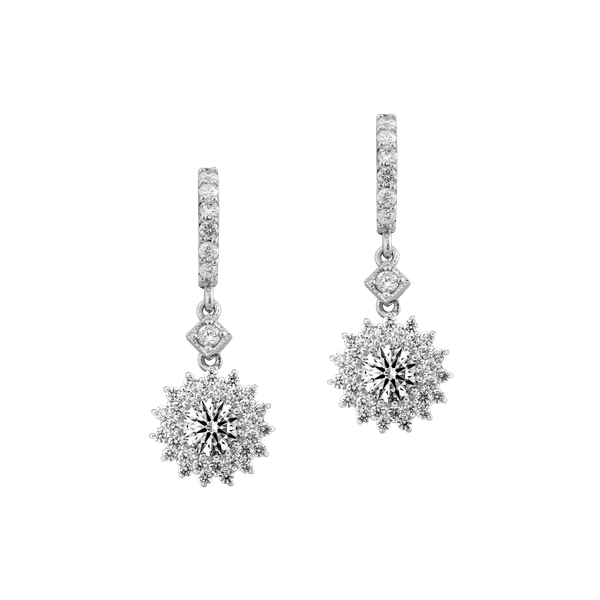 Hoa tai đính đá CZ vàng 14K Tredway N 5C GVER0080302